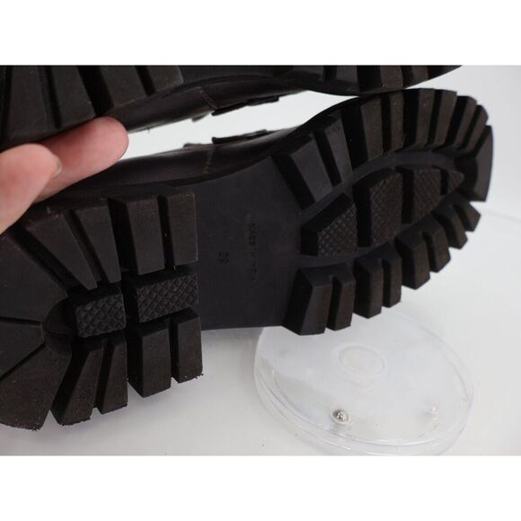 Free People Womens Lyra Lug Sole Penny Loafers Chunky Silver Leather 39 EU / 9 - Picture 14 of 14